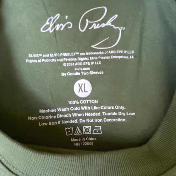 Elvis Presley Memphis Tennessee Graphic Tee T-shirt Men XL Military Green NWT - Picture 7 of 7